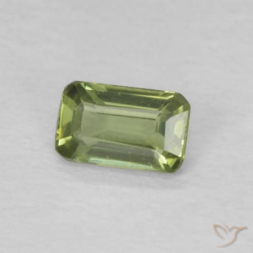Zaffiro Verde caldo naturale da 0.41 ct, Ottagonale / Taglio smeraldo, VVS