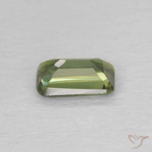 Zaffiro Verde giallastro naturale da 0.41 ct, Ottagonale / Taglio smeraldo, VVS-VS