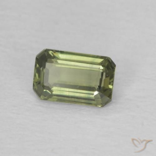 Zaffiro Caldo bosco verde naturale da 0.42 ct, Ottagonale / Taglio smeraldo, VVS-VS