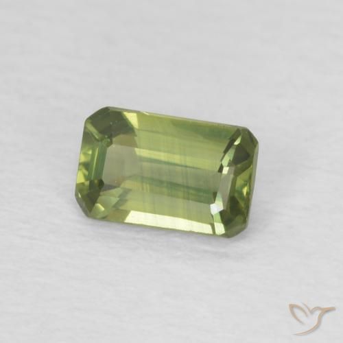 Zaffiro Verde scuro naturale da 0.44 ct, Ottagonale / Taglio smeraldo, VVS-VS