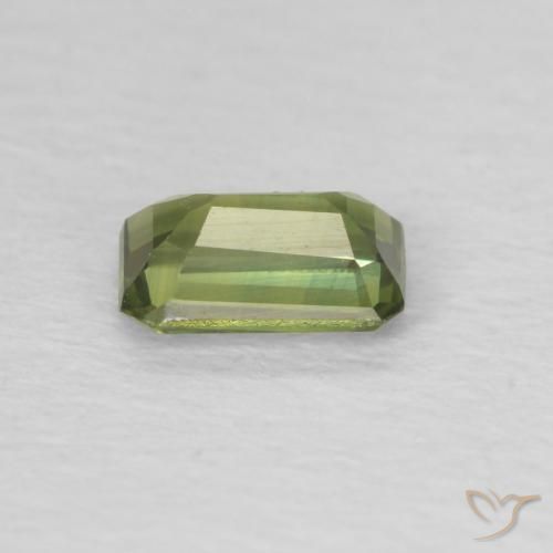 Zaffiro Verde scuro naturale da 0.44 ct, Ottagonale / Taglio smeraldo, VVS-VS