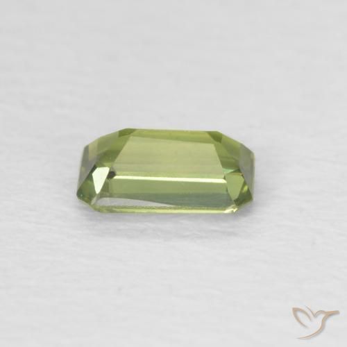 Zaffiro Verde foresta chiaro naturale da 0.40 ct, Ottagonale / Taglio smeraldo, VVS-VS