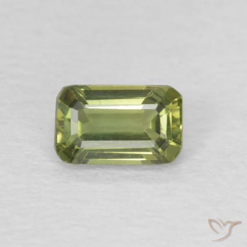 0.46ct Naturale Verde caldo Zaffiro, Taglio smeraldo, VVS-VS