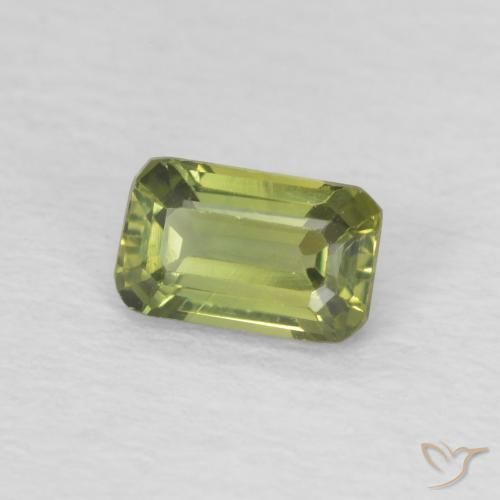 Zaffiro Verde caldo naturale da 0.46 ct, Ottagonale / Taglio smeraldo, VVS-VS