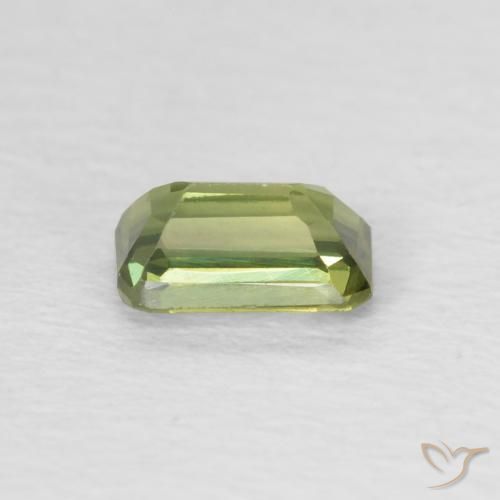 Zaffiro Verde caldo naturale da 0.46 ct, Ottagonale / Taglio smeraldo, VVS-VS