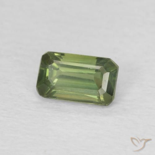 Zaffiro Verde foresta naturale da 0.50 ct, Ottagonale / Taglio smeraldo, VVS-VS