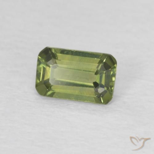 Zaffiro Verde scuro naturale da 0.44 ct, Ottagonale / Taglio smeraldo, VVS-VS