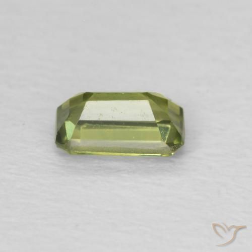 Zaffiro Verde scuro naturale da 0.44 ct, Ottagonale / Taglio smeraldo, VVS-VS
