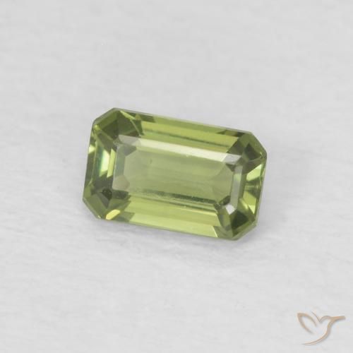 Zaffiro Verde scuro naturale da 0.42 ct, Ottagonale / Taglio smeraldo, VVS