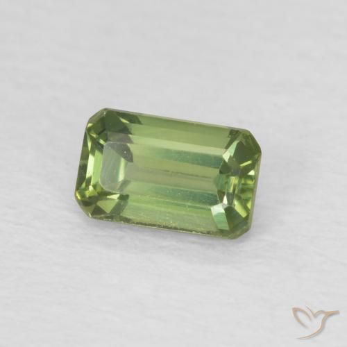 Zaffiro Verde medio naturale da 0.48 ct, Ottagonale / Taglio smeraldo, VVS-VS
