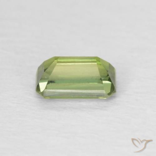 Zaffiro Verde medio naturale da 0.48 ct, Ottagonale / Taglio smeraldo, VVS-VS