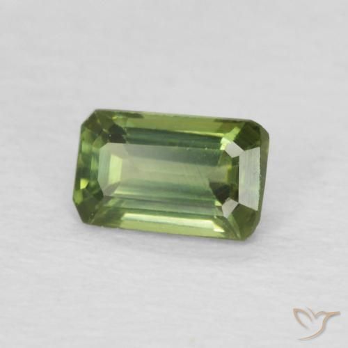 Zaffiro Medium Light Green naturale da 0.48 ct, Ottagonale / Taglio smeraldo, VVS-VS