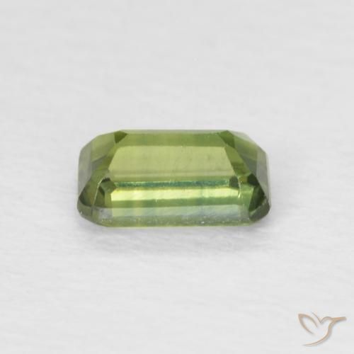 Zaffiro Verde foresta chiaro naturale da 0.46 ct, Ottagonale / Taglio smeraldo, VS