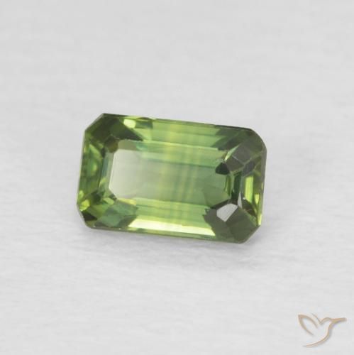 Zaffiro Medium Light Green naturale da 0.46 ct, Ottagonale / Taglio smeraldo, VS