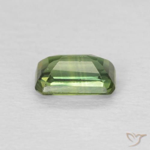 Zaffiro Medium Light Green naturale da 0.46 ct, Ottagonale / Taglio smeraldo, VS