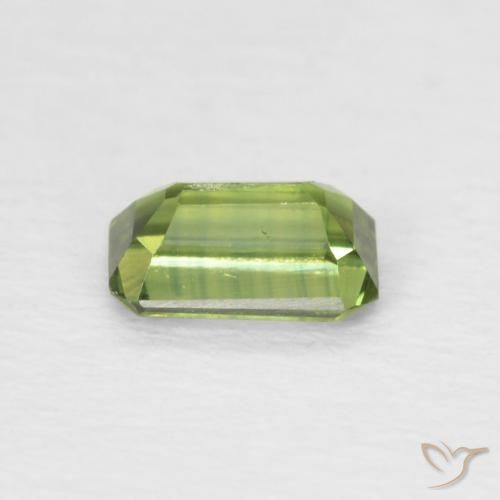 Zaffiro Verde terroso naturale da 0.45 ct, Ottagonale / Taglio smeraldo, VS