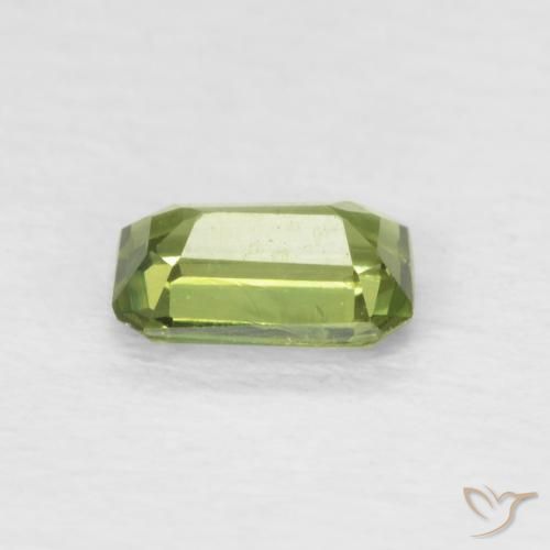 Zaffiro Verde foresta chiaro naturale da 0.41 ct, Ottagonale / Taglio smeraldo, VS