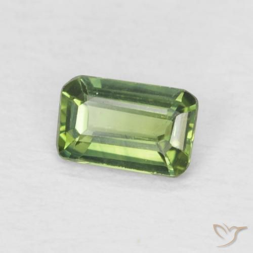 Zaffiro Verde foresta naturale da 0.38 ct, Ottagonale / Taglio smeraldo, VS