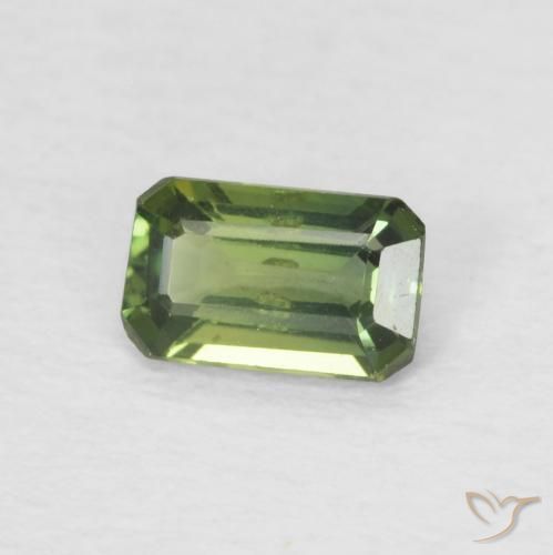 Zaffiro Verde scuro naturale da 0.40 ct, Ottagonale / Taglio smeraldo, VS