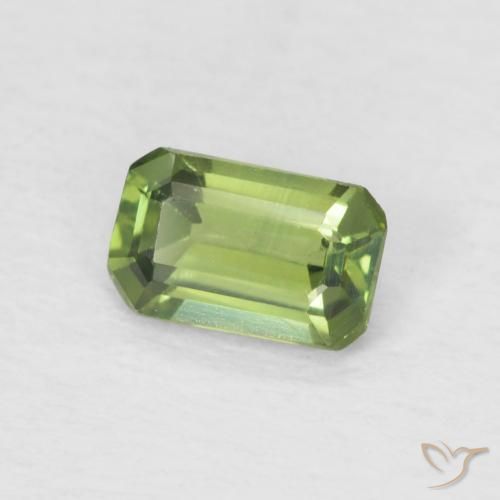 Zaffiro Verde caldo naturale da 0.42 ct, Ottagonale / Taglio smeraldo, VS