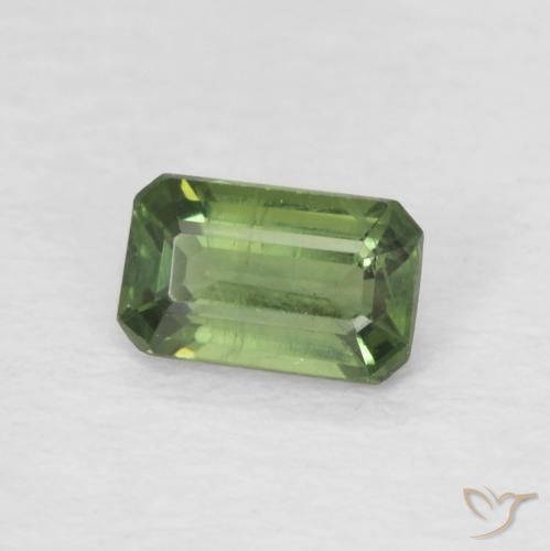 Zaffiro Medium Dark-Green naturale da 0.42 ct, Ottagonale / Taglio smeraldo, VS