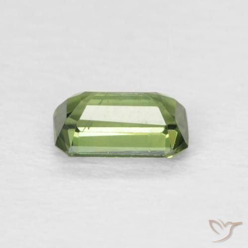 Zaffiro Medium Dark-Green naturale da 0.42 ct, Ottagonale / Taglio smeraldo, VS