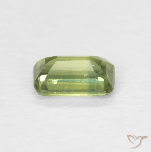 Zaffiro Verde foresta chiaro naturale da 0.43 ct, Ottagonale / Taglio smeraldo, VS
