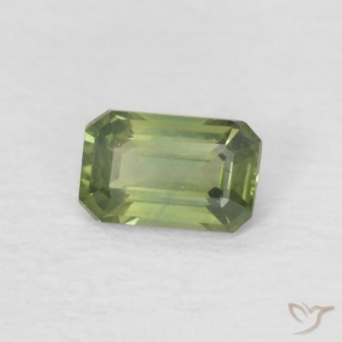 Zaffiro Verde medio naturale da 0.44 ct, Ottagonale / Taglio smeraldo, VS
