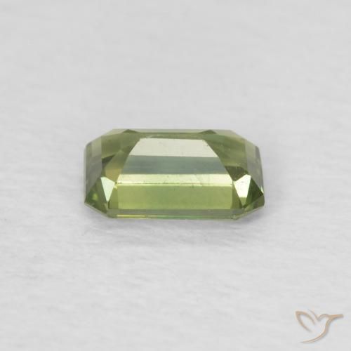 Zaffiro Verde medio naturale da 0.44 ct, Ottagonale / Taglio smeraldo, VS