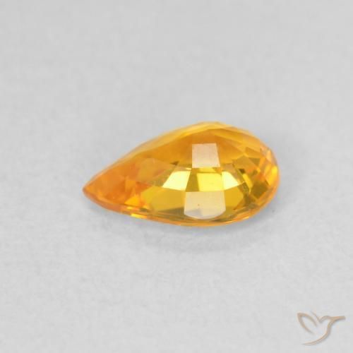 Zaffiro Arancio Medio naturale da 0.51 ct, Forma a pera, VVS-VS