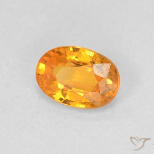Zaffiro Arancio-Oro naturale da 0.63 ct, Ovale, VS