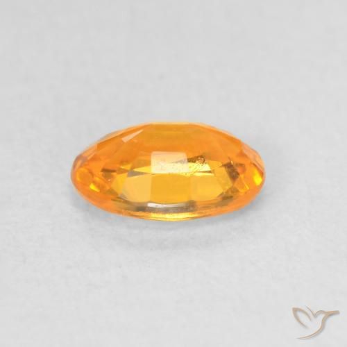 Zaffiro Arancio-Oro naturale da 0.63 ct, Ovale, VS