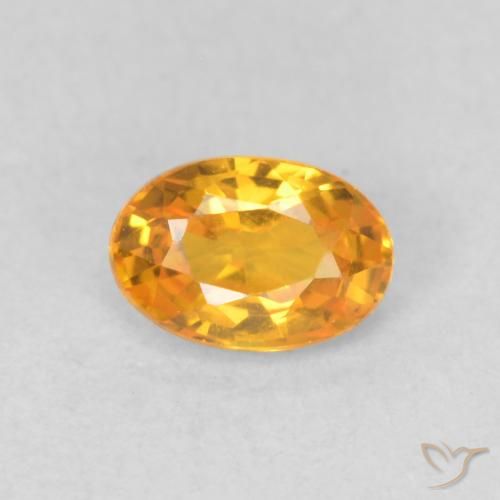 0.62ct Naturale Arancio Scuro-Oro Zaffiro, Ovale, VVS-VS