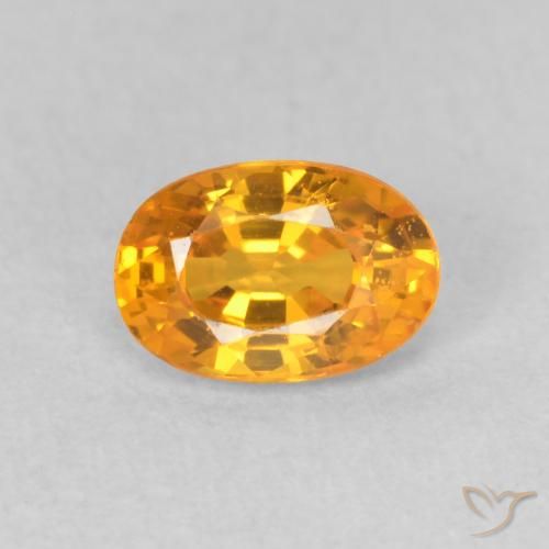 0.66ct Naturale Arancio intenso-OroG Zaffiro, Ovale, VVS-VS