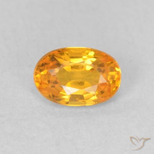 0.57ct Naturale Arancio-Oro Zaffiro, Ovale, VVS-VS