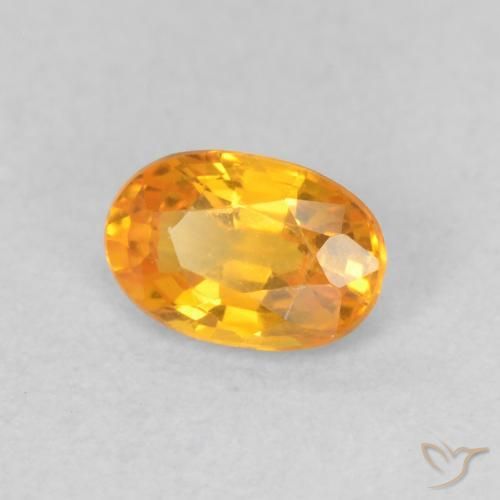 Zaffiro Arancio-Oro naturale da 0.57 ct, Ovale, VVS-VS