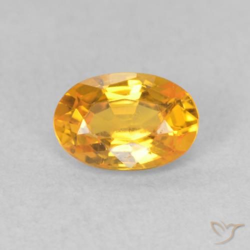 0.62ct Naturale Medium Light Orange-Gold Zaffiro, Ovale, VVS-VS