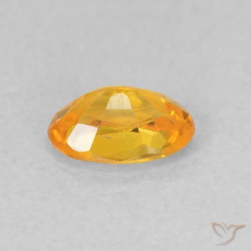 Zaffiro Medium Light Orange-Gold naturale da 0.62 ct, Ovale, VVS-VS