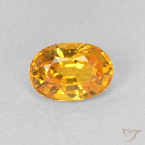 0.67ct Naturale Arancio-Oro Zaffiro, Ovale, VVS-VS