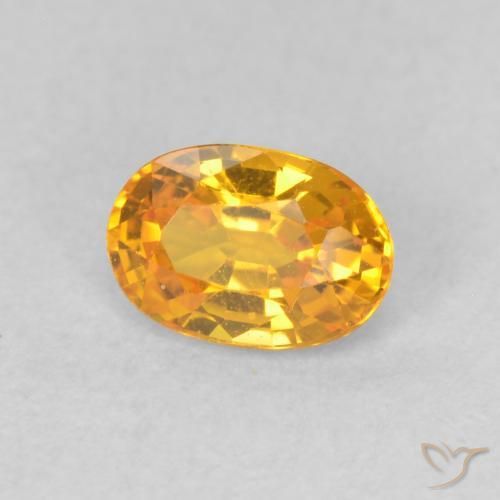 Zaffiro Arancio-Oro naturale da 0.67 ct, Ovale, VVS-VS