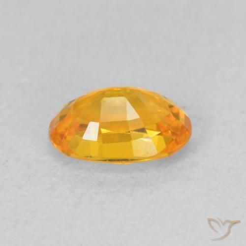 Zaffiro Arancio-Oro naturale da 0.67 ct, Ovale, VVS-VS