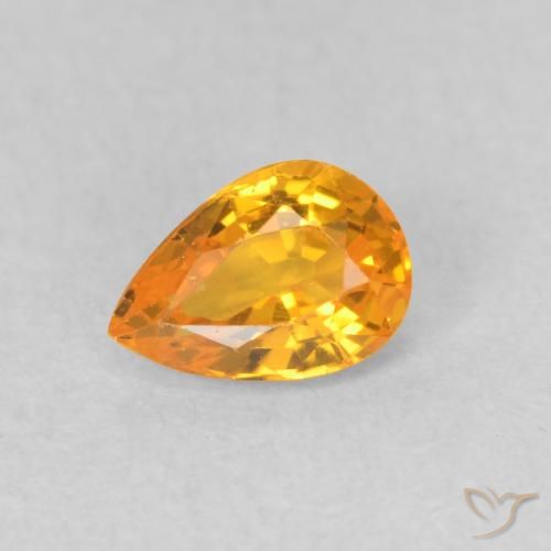 0.51ct Naturale Arancio-Oro Zaffiro, Forma a pera, VVS-VS