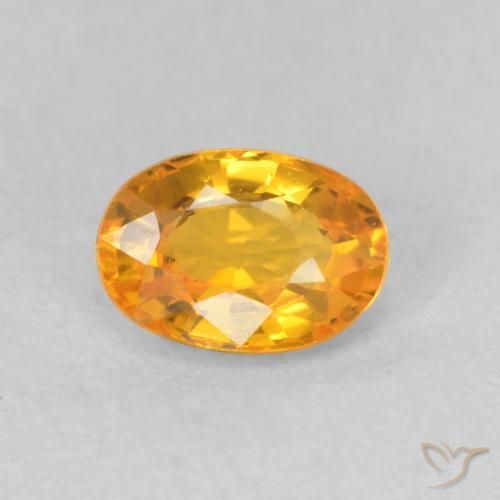 0.67ct Naturale Arancio Medio Zaffiro, Ovale, VVS-VS