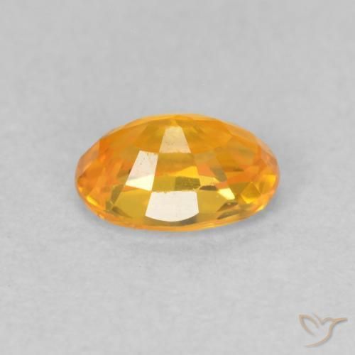 Zaffiro Arancio Medio naturale da 0.67 ct, Ovale, VVS-VS