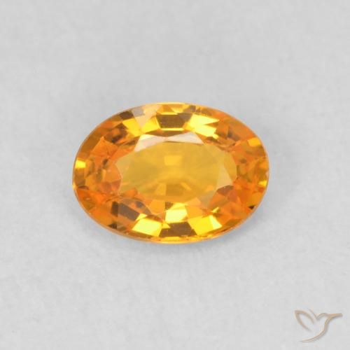 0.53ct Naturale Arancio Medio Zaffiro, Ovale, VVS-VS