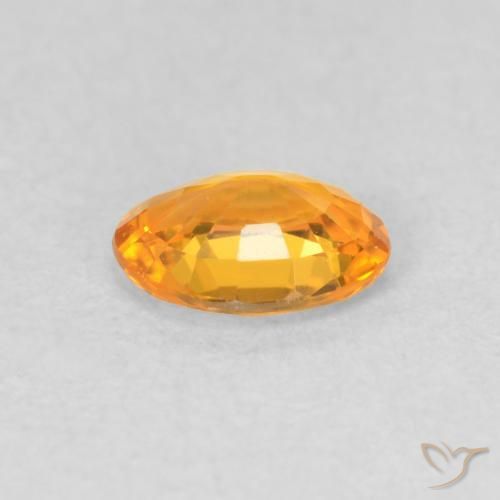 Zaffiro Arancio Medio naturale da 0.53 ct, Ovale, VVS-VS