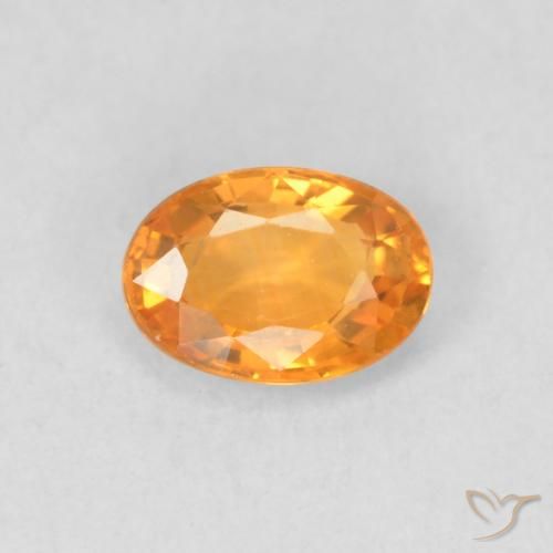 0.57ct Naturale Arancio-Oro Zaffiro, Ovale, VVS-VS