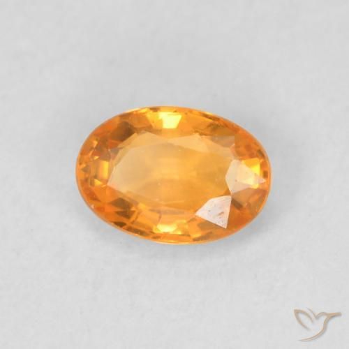 Zaffiro Arancio-Oro naturale da 0.57 ct, Ovale, VVS-VS