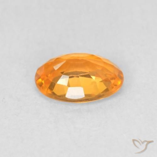 Zaffiro Arancio-Oro naturale da 0.57 ct, Ovale, VVS-VS