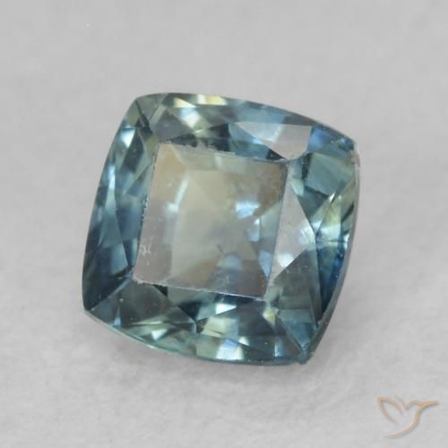 Zaffiro Azzurro-Verde naturale da 0.68 ct, Cuscino, VS-SI
